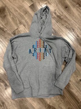 Ariat women’s  Gray Hooded Pullover Sweatshirt size large